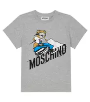 [Moschino Kids] Moschino Kids Printed cotton jersey T-shirt Y 4 grey