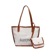 Classic Texture Canvas Handbag Women Letters Large Capacity Creative Design Chic Shoulder Clutch Totes Bags