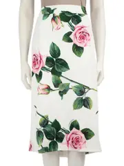 Floral Pattern Midi Skirt