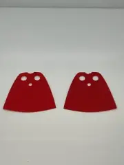 Lego Red Lot Of 2 Minifigure Cape Cloth, Standard - Starched Fabric 3.9CM B#15