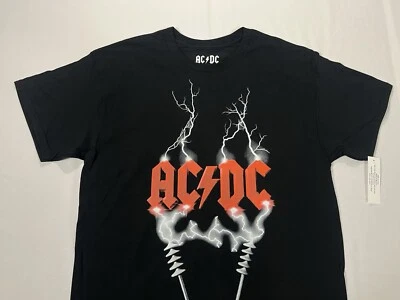 ACDC T-Shirt, Red Logo With Thunder - Band Tour Tee (Size Medium) New With Tags