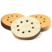 50 Pcs 5 Inches 8 Hole Sanding Discs 500 Grit Dustless Hook and Loop Sandpape...