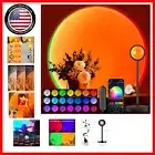 Versatile Sunset Lamp Projector: App & Button Control, 360° Color Changing Light