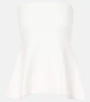 [The Frankie Shop] The Frankie Shop Agathe knitted peplum top AU 14 white