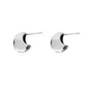 Culturesse Nala Stud Crescent Earrings Sterling Silver White Rhodium Plating