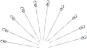 Skewer with Food Puller (Pack of 10, 13.8 Inches Long) Stainless Steel, Ultimate