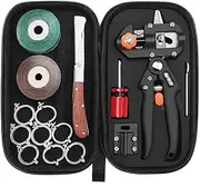 FUJIWARA Garden Grafting Tool, Multifunctional Pruning Scissors Kit, U-Graft/V-Graft/Omega-Graft Seedling for Fruit Tree Grafting Set,Including Grafting Tapes, Grafting Knife & Replacement Blades