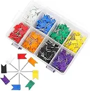 Colored Flag Travel Map Push Pins, 400 Pack Multicolored Decorative Travel Map Tacks Plastic Head with Steel Point for Cork Bulletin Board, Picture Hanging at Home Office School (8 Assorted Colors)