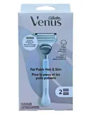 Gillette Venus for Pubic Hair and Skin, Women's Razor Handle and 2 Blade Refills