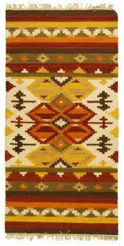 Kilim indiano autentico e originale, fatto a mano, 140x70 cm (Galleriafarah1970)