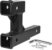 Double Hitch Receiver 2 Inch Trailer Dual Hitch Extension Riser Hitch Adapter 9.84 Inch Max Length 3000KG GTW