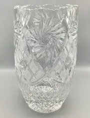 Vintage Bohemian Style Cut Crystal Large Heavy Vase (New)