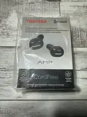 Toshiba AMP Wireless Earbuds Bluetooth Black Charging Case - Water Resistant