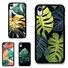 For iPhone XS 11 12 13 14 15 16 Pro Max tropical leave Monstera boho Metal Cover