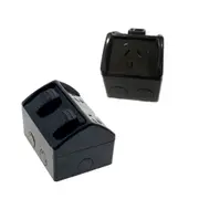 CROWN Weatherproof 1 2 3 GPO Power Point Waterproof 10A IP53 Double Black