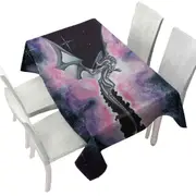 Purplish Space Dragon Flying through the Cosmos Tablecloth
