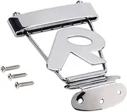ERINGOGO 6 String R Shape String Tailpiece Bridge Replacement for Jazz Guitar Durable Metal Semi Hollow Accessory Silver Easy Installation High Strength Design