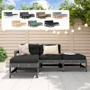 Garden Lounge Set with Cushions Modular Sofa Patio 4 Piece Solid Wood vidaXL