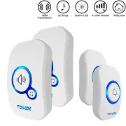 Wireless Home Doorbell Chime Long Range Plugin Receiver Waterproof Press Button