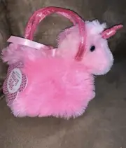 FANCY PALS PINK UNICORN PLUSH & PET CARRIER AURORA SUPER CUTE FUN!!
