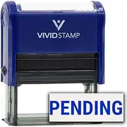 Pending Self Inking Rubber Stamp (Blue Ink) - Medium