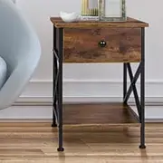 ALFORDSON Wooden Bedside Table, Cabinet Orangiser Nightstand with Drawer and Storage Shelf, Sofa Side End Table Storage for Home Bedroom, Living Room & Hallway, Oak (56cm x 40cm x 40cm)