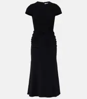 [McQueen] McQueen Crêpe midi dress AU 6 black