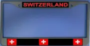 Switzerland Flag Photo License Plate Frame Free Screw Caps with this Frame