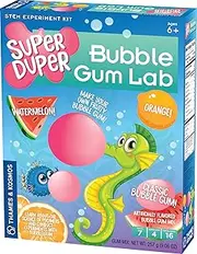 Thames & Kosmos Super Duper Bubble Gum Lab STEM Experiment & Activity Kit Make Your Own Yummy Bubble Gum in 3 Flavors Learn About Science of Elastic Materials Food Ingredients Included