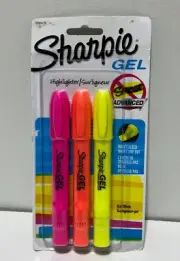 SHARPIE Gel Highlighter, Bullet Tip, 3 Count (Pack of 1), Pink, Orange, Yellow