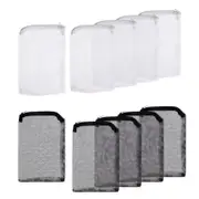 10 Pcs Aquarium Filter Media Bags with Zipper for Activated Carbon Biospheres-White+Black