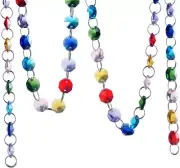 6Ft Colorful Glass Crystal Octagon Beads Chain, Chandelier Prisms Hanging Garlan