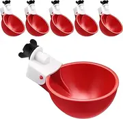 5 Pack Automatic Chicken Waterer Cups, Poultry Water Feeder Kit, Chicken Water Feeder Suitable for Chicks, Duck, Goose, Turkey and Bunny(Red)