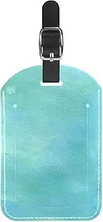 [WOSHJIUK] Luggage Tags,2 Pack Labels Suitcase Tags,Green Watercolor,Luggage Tags Privacy Protection Travel Bag Tag