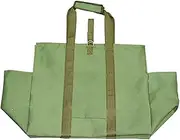 Cileznw Wax Canvas Log Carrier, Firewood Carrier Bag - Tear Resistant Wax Canvas Firewood Tote Bag - Folding Storage Wooden Heavy Duty Holder Bag with Handle for Blankets, Toys, Picnic Supplies,