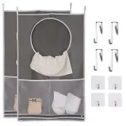 2 Pack Over The Door Laundry Hamper Foldable Laundry Bags with Hooks for Bedroom