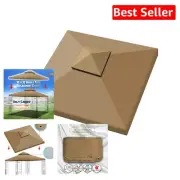 10' x 10' Tan Double Tier Gazebo Replacement Canopy - UV-Blocking Polyester