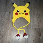 Pokemon Pikachu Beanie Pokeball Hat Laplander Winter Cap Woolie adult Size