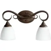 Quorum Powell 2 Light Vanity Light, Oiled Bronze - 5108-2-86
