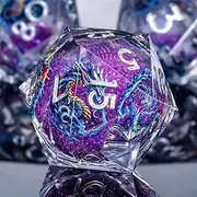 Liquid Core Dice Set Purple Sharp Edged Dice Set