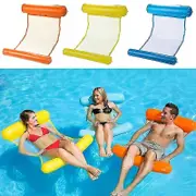 Inflatable Floating Water Hammock Pool Lounge Bed Swimming Chair Water Sofa Bed Pink