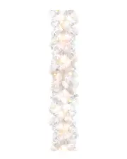 National Tree Company 9ft x 10in Wispy Willow White Garland w/ 50 Clear Lights