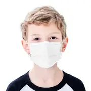 Catzon 50 PCS Kids Disposable Face Mesks For Children 3 Ply Adjustable Solid Color Mask-White
