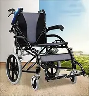 Lightweight Aluminium Wheelchair, All Terrain Aluminum Outdoor Wheelchair 4 Wheels Self-Propelled Aluminum Travel with Handbrakes...(C)