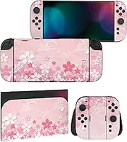 PlayVital Full Set Protective Skins for Nintendo Switch 2 2025 Console & Joycon, Customized Vinyl Decal Wrap Sticker for Nintendo Switch 2 & Dock & Hand Grips - Cherry Blossoms Petals