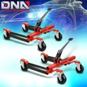 1250 lbs 12'' Car Wheel Tire Dolly Hydraulic Jack Set w/ Ratchet Foot Pedal 2Pcs