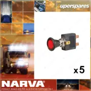 5 x Narva Illuminated Off/On Push/Pull Switchs with Red LED Blister Pack