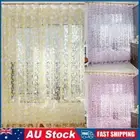 Leaf Printing Gauze Curtain Decorative Articles Translucent for Room Door Window