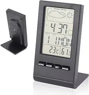 Room Thermometer and Humidity Sensor Kit, Digital LCD Screen，with Temperature Monitor Alarm Function Weather Display (Black)