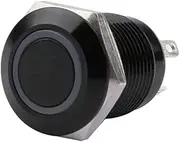 XNWKF 12mm Waterproof Oxidized Black Metal Button Switch with LED Lamp Momentary Latching PC Power Switch 3V 5V 6V 12V 24V 220V(Color:BR,Size:Yellow)
